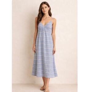 J.Crew 100% Linen Coastal Stripe Midi Dress Size XS
